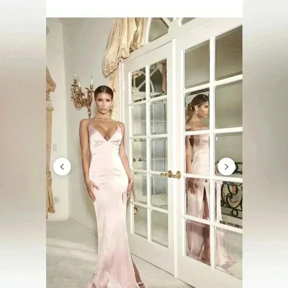 Meshki Elizabeth Satin Strappy Maxi Dress in Size Small - Picture 2 of 8